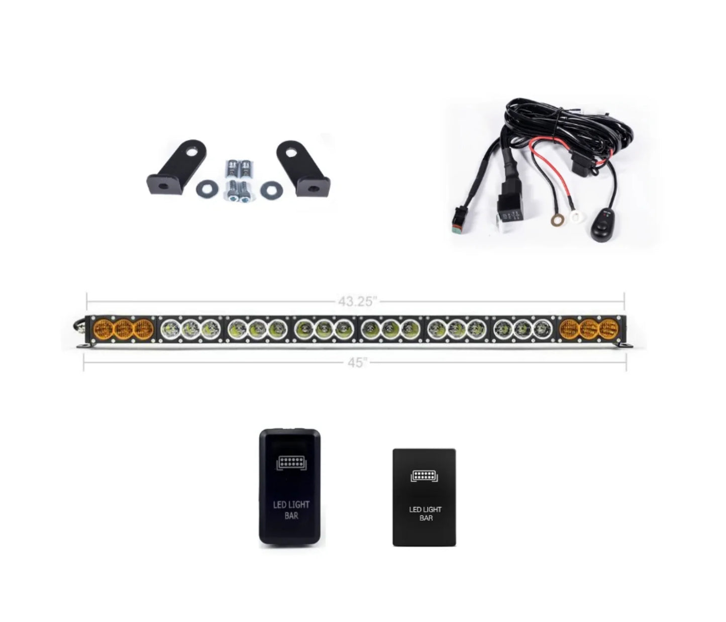 Cali Raised Prinsu Light Bar Kit w/ Dual Function Amber/White